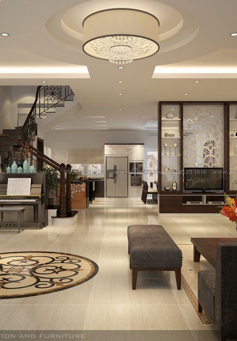 Thiết kế thi công nội thất biệt thự nhà cô Huế tại VINHOMES RIVERSIDE