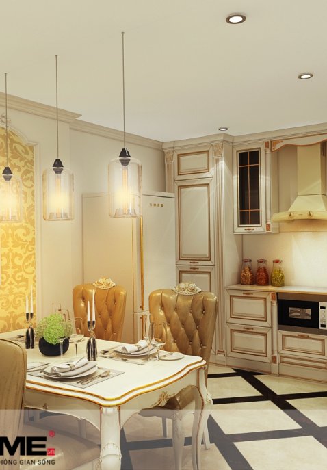 Thiết kế nội thất chung cư CT1B Nghĩa Đô căn 12