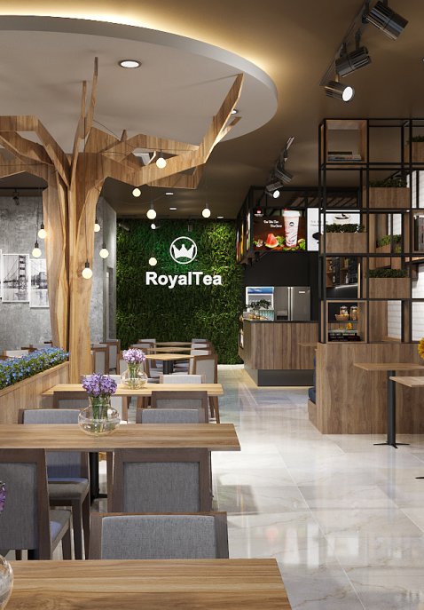 Thiết kế thi công quán trà sữa Royal Tea