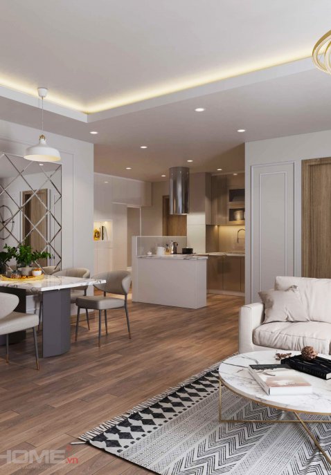 Thiết kế thi công căn hộ 100m2 chung cư Sài Đồng - Long Biên